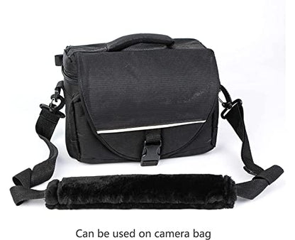 Amooca 2-Pack Soft Furry Universal Seatbelt Cover – Shoulder Pad for Car Truck SUV Airplane Bus – Relieves Neck & Shoulder Pressure – Fits Backpack, Camera Bag, Laptop Bag Straps (10.5 Inch, Black) - color: Black, size: 10.5in 2pack