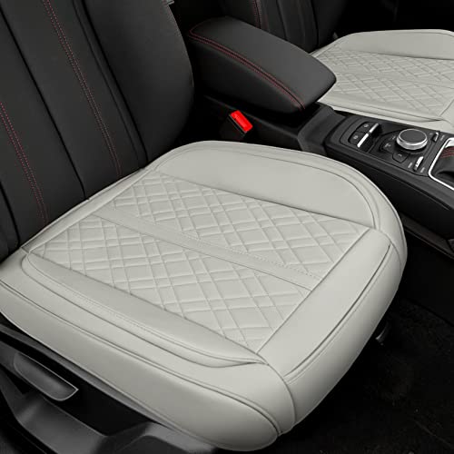 2 Pack Car Seat Cover for Front Car Seat Bottom,Premium PU Leather Seat Cushion Protector Upgraded Without Backrest with Storage Pocket,Full Wrapping Edge Works with Sedan SUV Pickup Minivan (Z GRAY) - color: Z GRAY