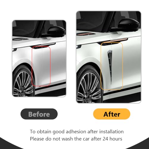povtii 2PCS Car Fender Side Vents, Carbon Fiber Spoiler Body Decoration Cover, Auto Exterior Accessories Air Inlet Grille Spoiler Trim Cover, Car Accessories Spoiler Trim Cover (Black) - size: Black