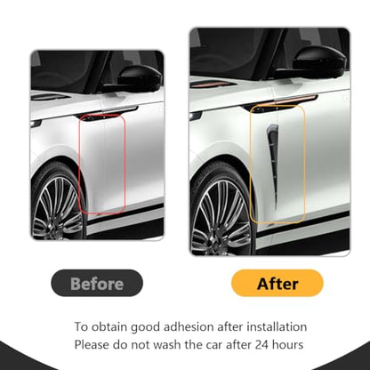povtii 2PCS Car Fender Side Vents, Carbon Fiber Spoiler Body Decoration Cover, Auto Exterior Accessories Air Inlet Grille Spoiler Trim Cover, Car Accessories Spoiler Trim Cover (Black) - size: Black
