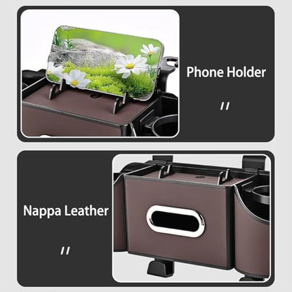 Back Seat Car Organizer,4 in 1 Multifunctional Car Back Seat Storage Box with Drink Cup Holder Tissue Box, for Hold Phone,Snacks, Drinks, Handbag-Black - color: Black