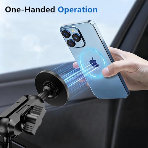 DIAMOOKY Metal Magnetic Phone Mount for Toyota 4Runner 2024 2023 2022 2021 2020-2010 5th Gen 4runner Accessories Dash Cell Phone Holder Adjustable Phone Stand Fit for All Smartphone - style: 2010-2024 (Full Size)
