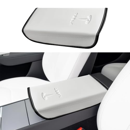 Center Console Armrest Cover Designed for Tesla Model 3 Highland 2024-2027/Model Y Juniper 2025-2027 Refresh,Center Console Accessories for Model 3/Y Interior Accessories 2026 White - color: White