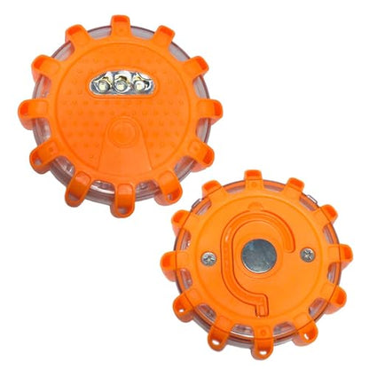 Shakven 12 Led Flasher Lamp Car Roadside Flares Emergencys Accessories Auto Lamp | Magnetic Emergencys Flashlight Car Warning Light Led Flasher Lamp,Led Flasher Lamp For Vechiles,Car Warning Light - color: orange red light