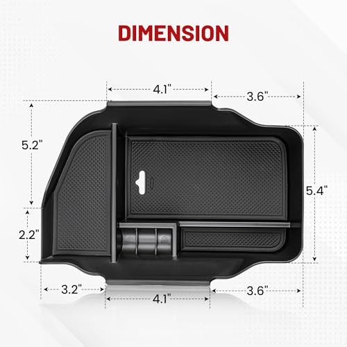 RED WOLF Center Console Organizer Tray for 2014-2024 Lexus RC 300 350 IS 350 500 Armrest Box Secondary Storage Factory Model Design with Anti-Slip Pad