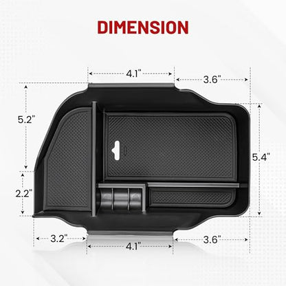 RED WOLF Center Console Organizer Tray for 2014-2024 Lexus RC 300 350 IS 350 500 Armrest Box Secondary Storage Factory Model Design with Anti-Slip Pad