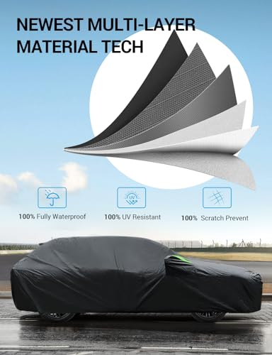Proadsy Car Cover Custom Fit for Toyota bZ4X 2023 2024 2025 2026, Waterproof All Weather for Automobiles, Full Exterior Cover Rain Snow Sun Protector Indoor Outdoor Car Cover - size: Toyota bZ4X