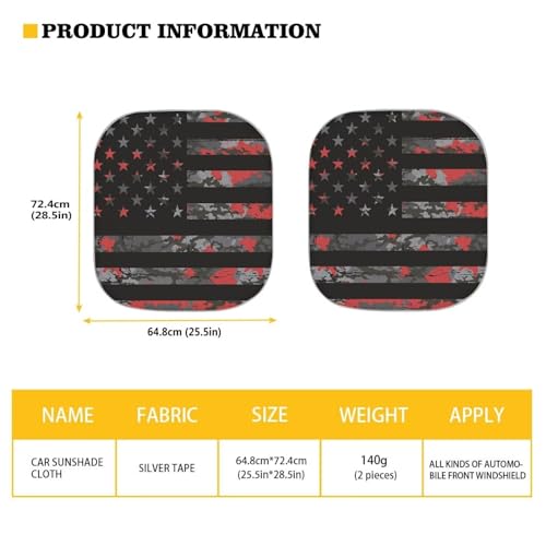American Flag Car Front Windows Sunshade 2 Pieces Automotive Windshield Sunshade Universal Car Sunshade Visor Protector for Sedans SUV Van - color: American Flag Camouflage