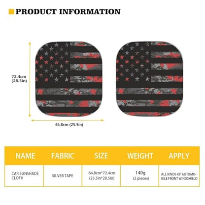 American Flag Car Front Windows Sunshade 2 Pieces Automotive Windshield Sunshade Universal Car Sunshade Visor Protector for Sedans SUV Van - color: American Flag Camouflage