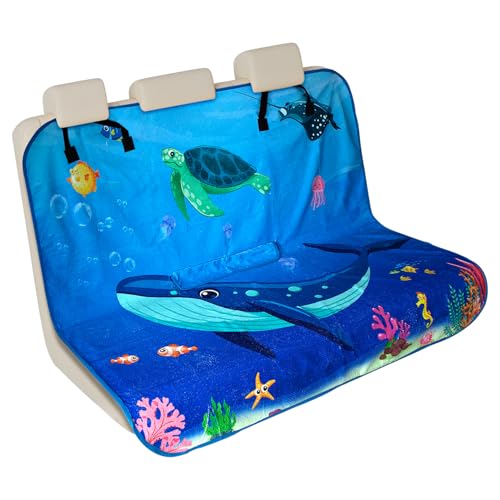 Waterproof Sweating Car Seat Cover for Post Gym Workout, Running, Swimming, Beach and Hiking, Universal Fit Non-Slip Bucket Seat Protector for Cars SUV Trucks, Machine Washable (Bench Ocean) - color: Bench Ocean