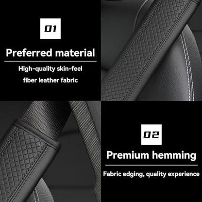 2PCS Car Seat Belt Cover, Soft Shoulder Strap Covers Harness Pads, Safety Leather Seatbelt Comfort Driving Cushion Protect Your Shoulder and Neck Universal for Car, SUV,Truck (Black) - color: Black