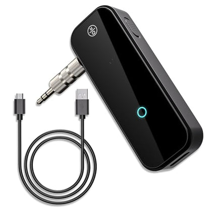 Aux Bluetooth Adapter Portable 3.5mm Blue-tooth Aux Adapter for Car 2 in 1 Wireless Bluetooth Receiver for Car/Home/TV Audio/Speakers/Headphones/Stereo System,Hands-Free Call 33FT Widely Working Range