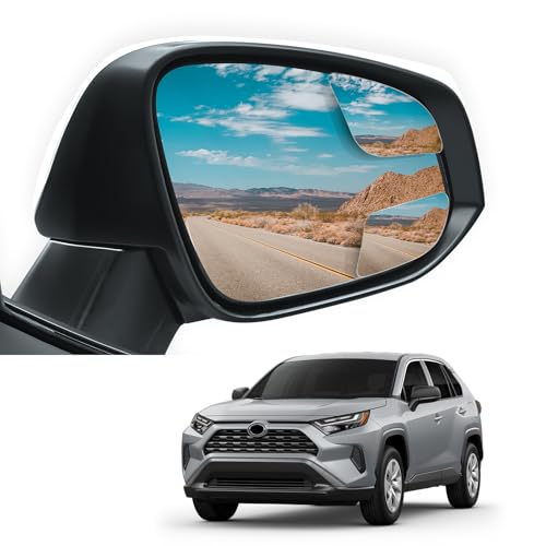 4PCS Blind Spot Mirrors for 2013-2025 Toyota RAV4, 2014-2024 4runner, 2016-2025 Tacoma, HD Glass Frameless Convex Rear View Mirrors, Wide Angle Adjustable Stick for Side Mirror
