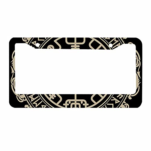 Decorative License Plate Frame Black Celtic Viking Car Tag Frame Aluminum Auto License Plate Holder for Men Women - color: Multi-0014