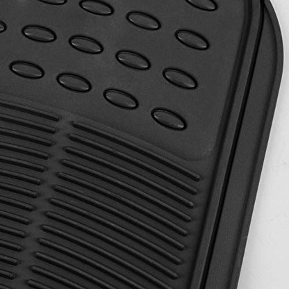 Heavy Duty 4pc Front & Rear Rubber Floor Mats for Car SUV Van & Truck - All Weather Protection Universal Fit