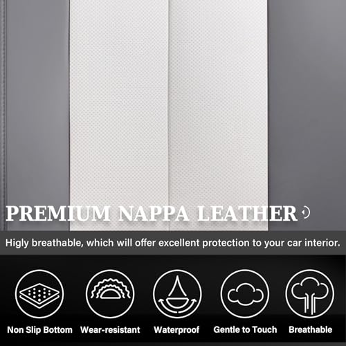 Coverado Car Seat Covers, Back Seat Cover for Dogs, Faux Leather Car Seat Covers Backseat, Car Seat Cushion, 3-Pieces Waterproof Universal Seat Covers for Cars Fit for Most Sedans SUV, Gray&White - color: Gray&White