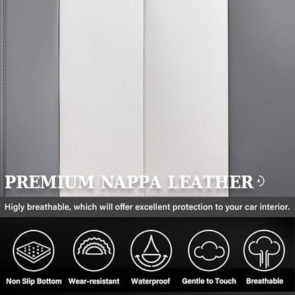 Coverado Car Seat Covers, Back Seat Cover for Dogs, Faux Leather Car Seat Covers Backseat, Car Seat Cushion, 3-Pieces Waterproof Universal Seat Covers for Cars Fit for Most Sedans SUV, Gray&White - color: Gray&White