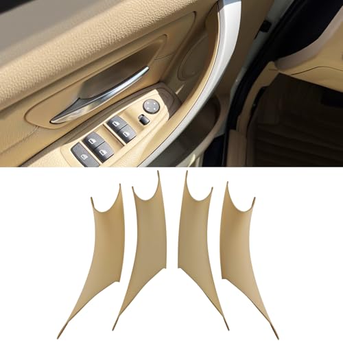 Car Door Handles Protective Decorate Covers For BMW 3 4 Series 3GT F30 F32 F34 F36 M3 M4 Door Pull Handle Cover Compatible with 318i 320i 328i 330i 335i 330e 340i 420i 428i 430i (4PCS beige) - color: 4PCS beige
