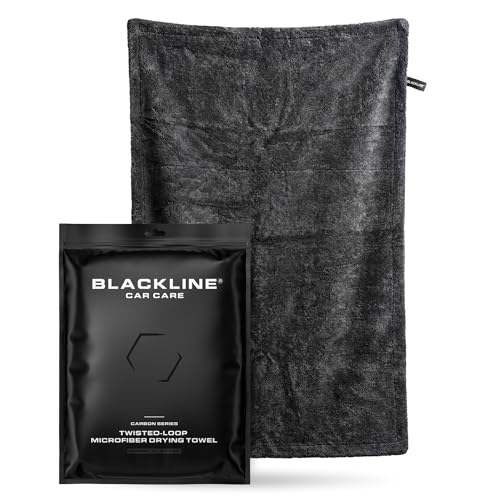 Blackline 24"x36" Twisted-Loop Car Drying Towel, 1300GSM, Streak Free, Lint Free, Reusable - Car Accessories, Microfiber Cleaning Cloth for Car, Truck, SUV - One Pass is All You Need - color: Charcoal Grey, size: 24"x36" Double sided