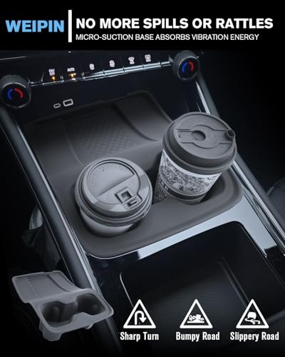 for 2-in-1 Cup Holder Insert&Wireless Charging Mat Silicone Materials Compatible with 2024-2026 Chevy Traverse - color: Traverse 24-26 Cup Holder