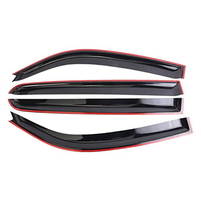 Window Vent Visors Deflectors Rain Guards 4 Piece Set for 2007-2021 Trucks Toyota Tundra Crew Cab 94309 - size: 2007-2021 Trucks Toyota Tundra