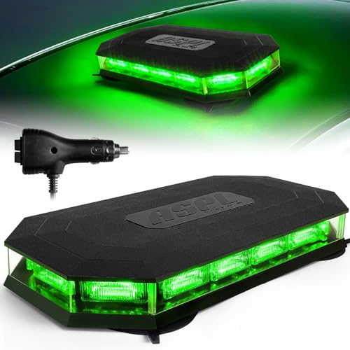 ASPL 16.5 Inch Roof Top Beacon Emergency Strobe 56 LED Magnetic Warning Caution lights Bar Traffic Hazard Plow Light for Trucks Vehicles Construction Snowplow (Green) - color: Green