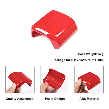 Aunginsy Car Gear Shifter Hand Brake Trim Cover Compatible with Toyota Tundra 2022+, Sequoia 2023+ & Tacoma 2024+, Automatic Center Console Gear Shift Head Knob Scratch Protector Cover ABS Accessories - color: Red(A)