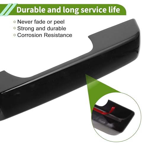 Exterior Door Handle Cover Trim Front Left Front Right Rear Left Rear Right Door Handle Cover for Ford F150 21-24 Glossy Black - size: Without Sensor Holes