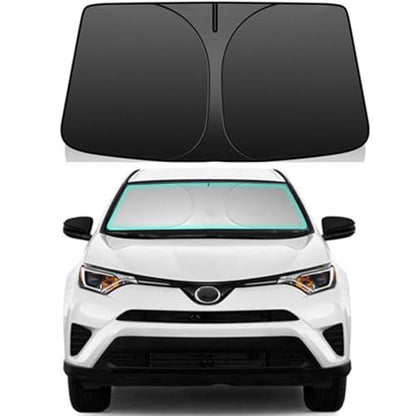 Windshield Sun Shade for Toyota RAV4 2013-2018 Sunshade 240T Reflective Fabric Double-Layer Design Front Window Blocks UV Rays and Heat Automotive Interior Protector Keep Your Car Cooler