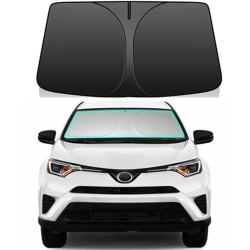 Windshield Sun Shade for Toyota RAV4 2013-2018 Sunshade 240T Reflective Fabric Double-Layer Design Front Window Blocks UV Rays and Heat Automotive Interior Protector Keep Your Car Cooler
