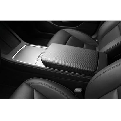 Tesla Model 3 / Y Arm Rest & Center Console Cover, Design for 2024-2026 Model 3 Refresh Highland & 2025 2026 Model Y Juniper, ABS Material Scratch Resistan (Matte Carbon Fiber Pattern) - color: Matte Carbon Fiber Pattern, size: M3 Highland & MY Juniper