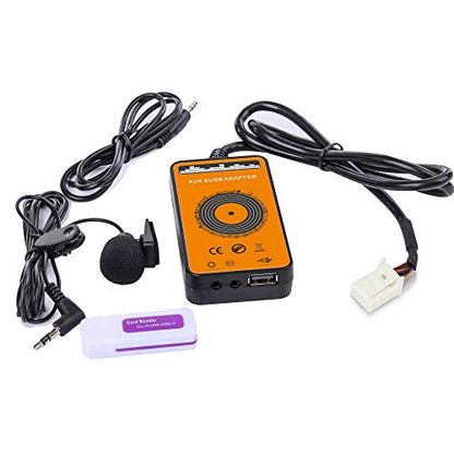 Car Stereo Transmitter Build-in Bluetooth 5.0 with USB & AUX Input Hands-Free Calling Adapter for Toyota Corolla 2005-2011, RAV4 2003-2011, Avensis 2003-2011, Tacoma 2004-2008 - style: For No Navigation