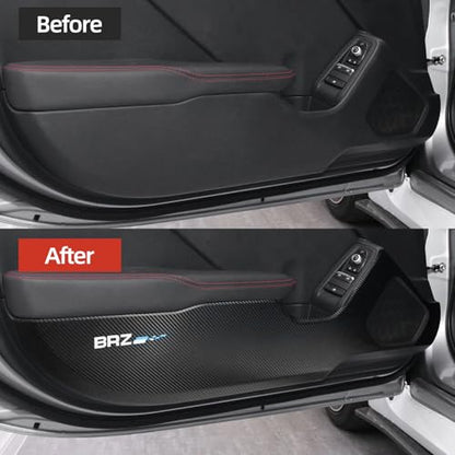 BETTERHUMZ Car Door Anti Kick Pad Cover Trim Compatible with Toyota GR86 for Subaru BRZ 2021 2022 2023 2024 2025 Carbon Fiber Leather Protective Sticker Interior Accessories