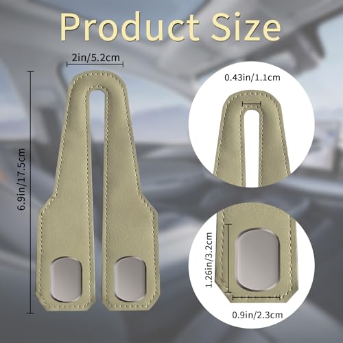 Car Seat Headrest Hooks for Purses and Bags, 4 Pack Bag Purse Holder for Car with Double Metal Hooks, Car Purse Hanger, Headrest Back Seat Handbags Hook Cute Hanging Accessories, Beige - color: Beige 4pcs