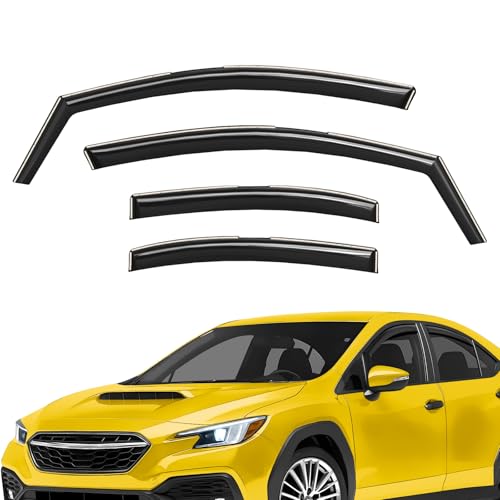 Extra Durable Window Deflectors in-Channel Window Visors Rain Guards Fit for Subaru WRX 2022-2026, Sun Visors, Wind Vent for Shades, Exterior Car Accessories - 4 pcs. AG0983 - color: For Subaru WRX 22-26