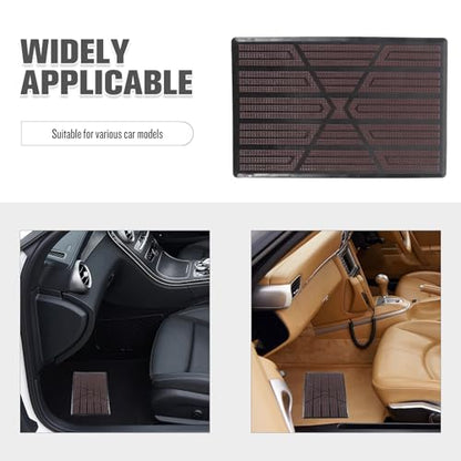 UKCOCO Car Floor Mat with Anti-Slip Pedal Pad, Full Coverage Plastic Automotive Floor Liner Rug for Cars and Suvs, Rear Cargo Protection Mat for Vehicle Interior