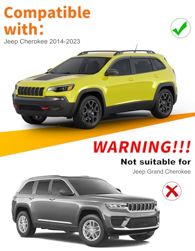 6-pcs Low-Profile Window Rain Guard for 2014-2023 Jeep Cherokee Rain Guards Side Window Visors Extra-Thick Vent Visor Window Deflectors Tape-on Vent Shades Car Accessories - size: Fit for 2014-2023 Jeep Cherokee