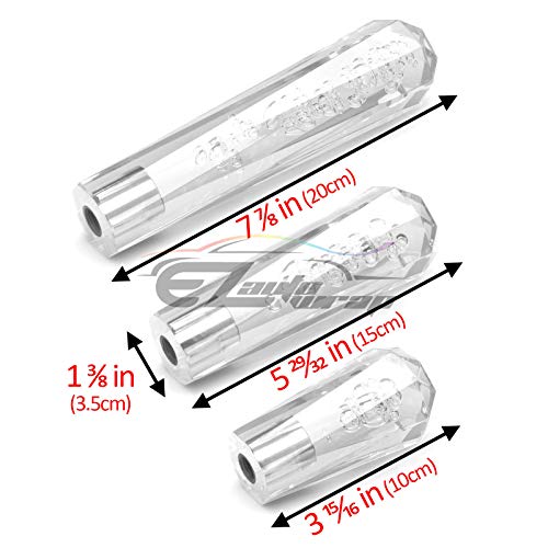 EZAUTO WRAP Shift Knob Stick Crystal Transparent Bubble Clear Transparent Throw Gear Shifter 10cm - color: Clear Transparent, size: 10cm