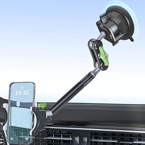 Car Phone Holder-Phone Mount for Car Windshield & Truck-Holder with 360° Rotating Metal Arm-Mount with Super Stable Suction Cup for All Vehicles - style: Extended
