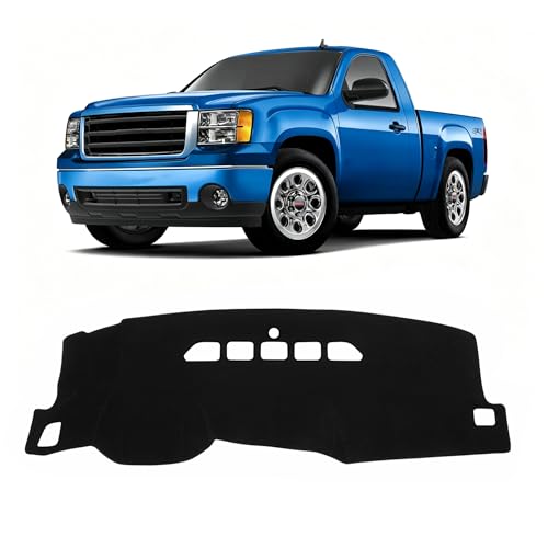 KUST Upgraded Dash Cover for 2007-13 Chevy Silverado & GMC Sierra 1500 2500HD 3500HD & Avalanche, 2007-14 GMC Yukon/Yukon XL/Chevrolet Tahoe/Suburban (Only Fit 2 Glove Box Dash) Black - size: Silverado 07-13(black)