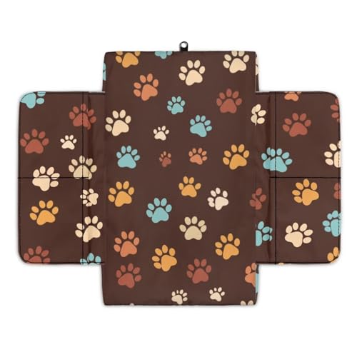 Center Console Armrest Cover, Colorful Dog Paw Prints Console Protector with Side Pockets Fit for Most Car Center Consoles,Car Accessories Interior, Prevent Pets Scratches - color: Colorful Dog Paw Prints