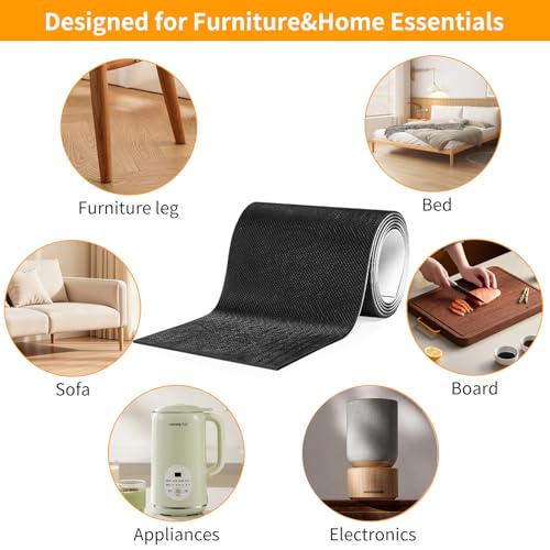 CHUNZEXI Non Slip Furniture Pads, Self Adhesive Rubber Pads with Anti Skid Stickers, Cuttable Rubber Sheet for Furniture and Appliances (4” × 5”) - size: 5x4 inch 6 Rectangular