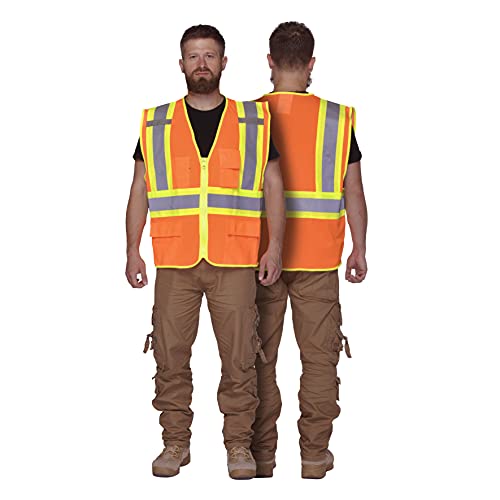 KAYGO Safety Vest with Pockets - High Visibility Reflective Vest ANSI Class 2 Construction Vest - color: Orange, size: XX-Large