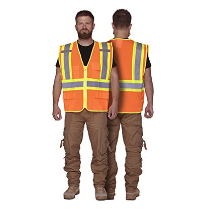 KAYGO Safety Vest with Pockets - High Visibility Reflective Vest ANSI Class 2 Construction Vest - color: Orange, size: Small