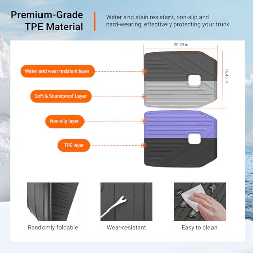 powoq 6 Seats Cargo Mat Compatible with 2016-2026 Dodge Durango Trunk Mat TPE 2nd Back Seat Protector Cargo Liner Trunk Liner Replacement for 2016-2026 Dodge Durango Accessories - color: 6 Seats 2nd Row Backrest Mat