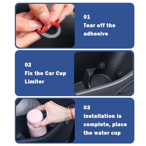 2026 Latest Car Cup Holder Insert/Holder Position Limiter - Anti Shake Silicone Car Coasters Bottle Stabilizers with Self-Adhesive - Car Must Haves Cup Holder Inserts for Car Truck SUV (6PCS) - color: 6PCS