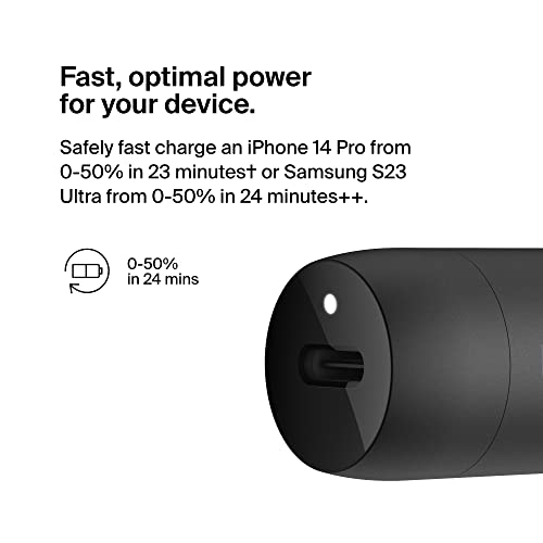 Belkin Boost↑Charge™ 30W Fast Car Charger, USB-C Power Delivery Port, 4-Port USB Power Extender, Universal Compatibility for iPhone 16, Galaxy S25, Note Series, Nintendo Switch 2 and More - Black - style: Charger + Power Extender