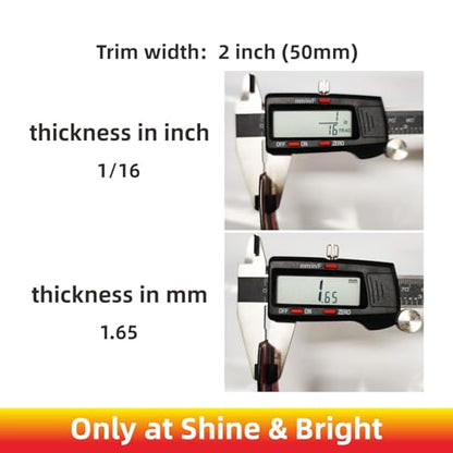 16Ft Chrome Silver Extra Thick Auto Molding Trim Universal Bumper Window Door Body Side Decorative Strip Scratch-Proof (Width: 2inch [50mm]) - size: Width: 2inch [50mm]