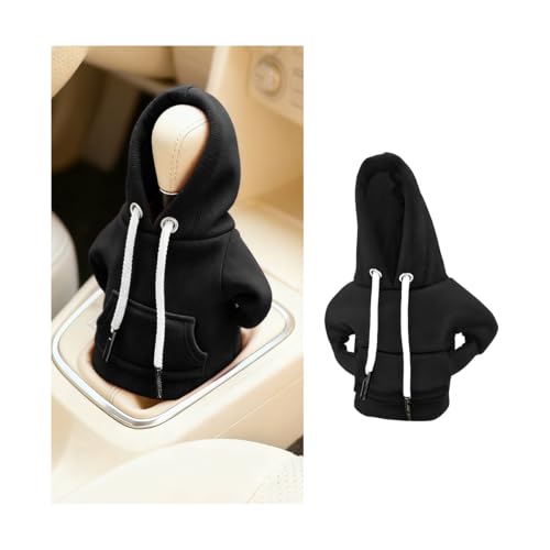 Car Gear Shift Hoodie, Funny Mini Hoodie Fashionable Vehicle Gear Shift Knob Protector Cover, Cute Automotive Interior Decoration Accessories, Universal for SUV Sedan Truck (Black) - color: Black