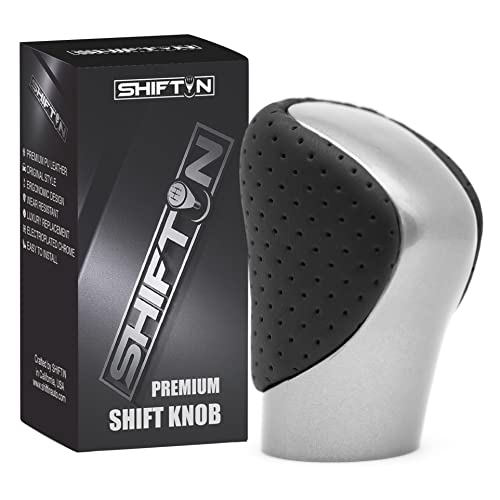 Gear Shift Knob Shifter for Lexus ES GS GX is NX RC RX 200t 300 350 3450h 450hL 350L (Black Leather/Gray Silver) - color: Black Leather / Gray Silver